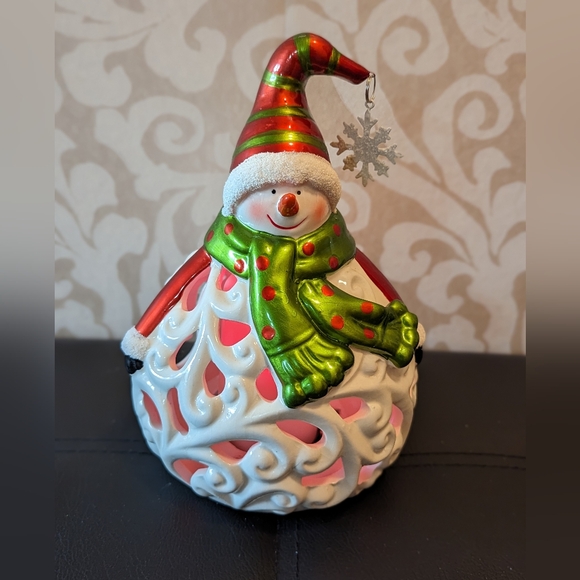 QVC Home Reflections Snowman Luminary w/Flameless Candle & Timer - Picture 4 of 7